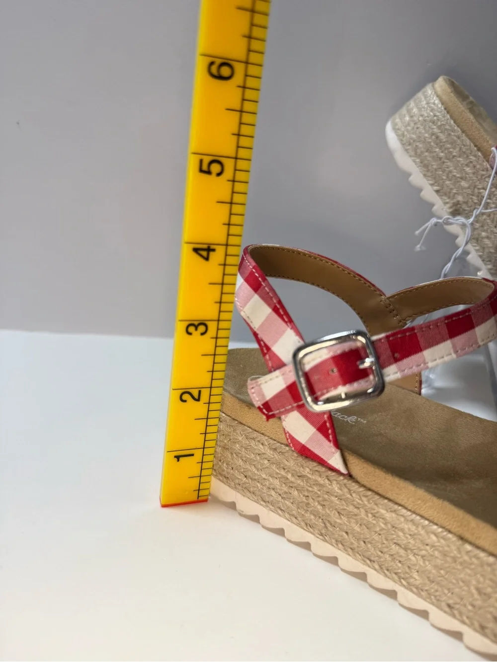 Women’s Red Gingham Bow Espadrille Sandals - Picture 8 of 8